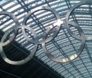Olympic rings, St Pancras station, London Olympic rings, St Pancras station, London