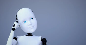 3D rendering of a robot child thinking © sarah5/GettyImages