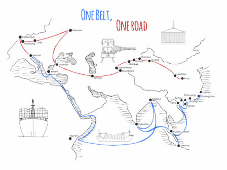 "One Belt One Road" new Silk Road concept.