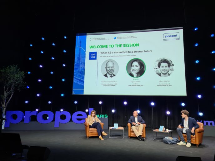 When RE is committed to a greener future Guillaume Poitrinal Cofounder of Woodeum & WO2 and President of ICAMAP --- Ingrid Nappi Professor, ESSEC Business School Paris --- Julien Bayou Secretary General, EELV Propel by MIPIM Paris
